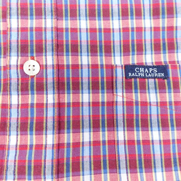 Vintage Chaps Ralph Lauren Short Sleeve Shirt Men's Large Casual Button Down - Picture 2 of 10